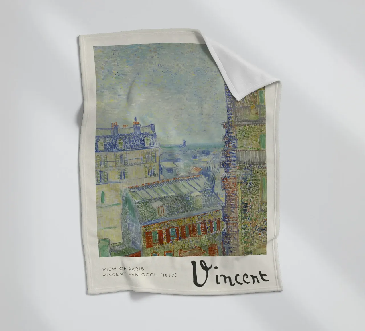 Van Gogh - Vue de Paris - Impression Impression Impressionniste plaid polaire de NorwesClub