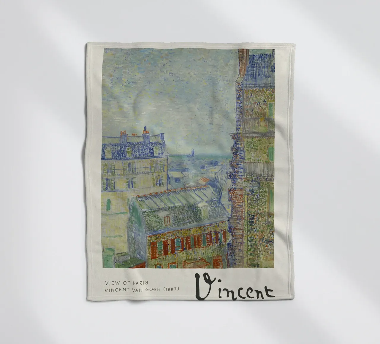 Van Gogh - Vue de Paris - Impression Impression Impressionniste plaid polaire de NorwesClub
