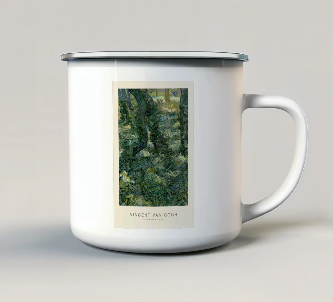Van Gogh Ondergroei - Natuurgetextureerde kunstdruk emaille mok van NorwesClub