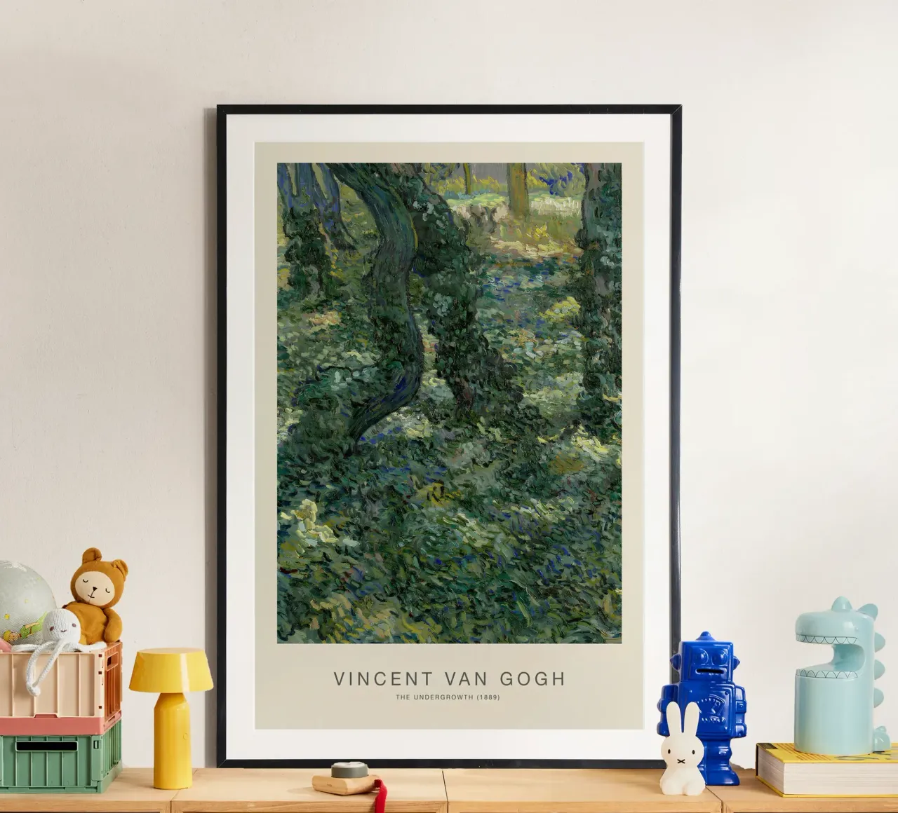 Van Gogh Ondergroei - Natuurgetextureerde kunstdruk poster met kunststof frame van NorwesClub