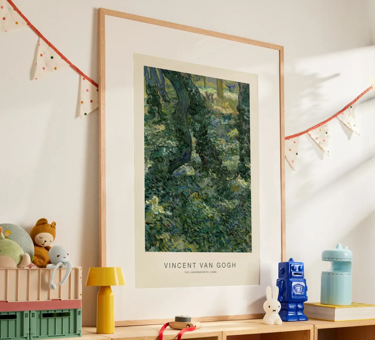 Van Gogh Ondergroei - Natuurgetextureerde kunstdruk poster met kunststof frame van NorwesClub