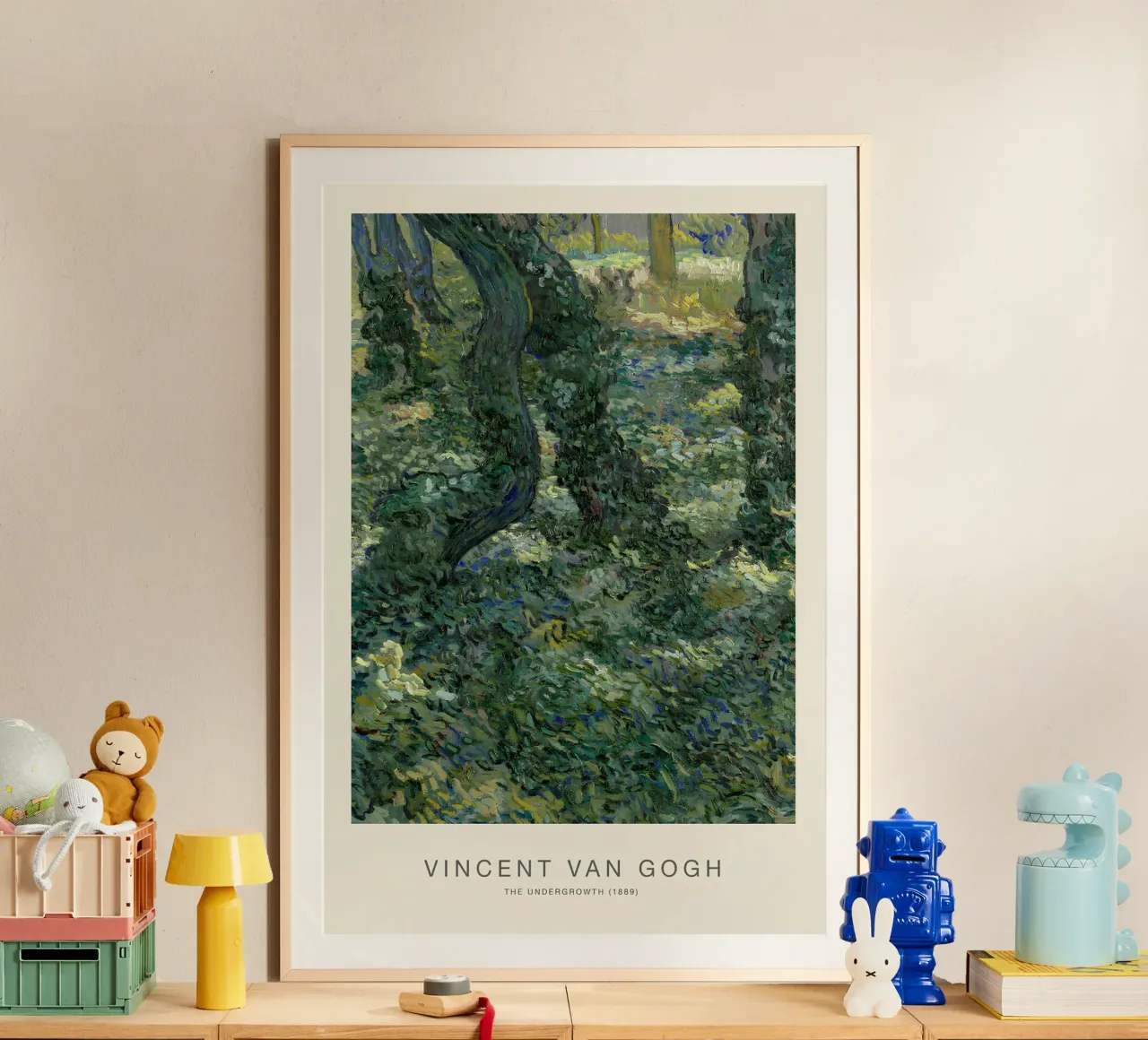 Van Gogh Ondergroei - Natuurgetextureerde kunstdruk poster met kunststof frame van NorwesClub