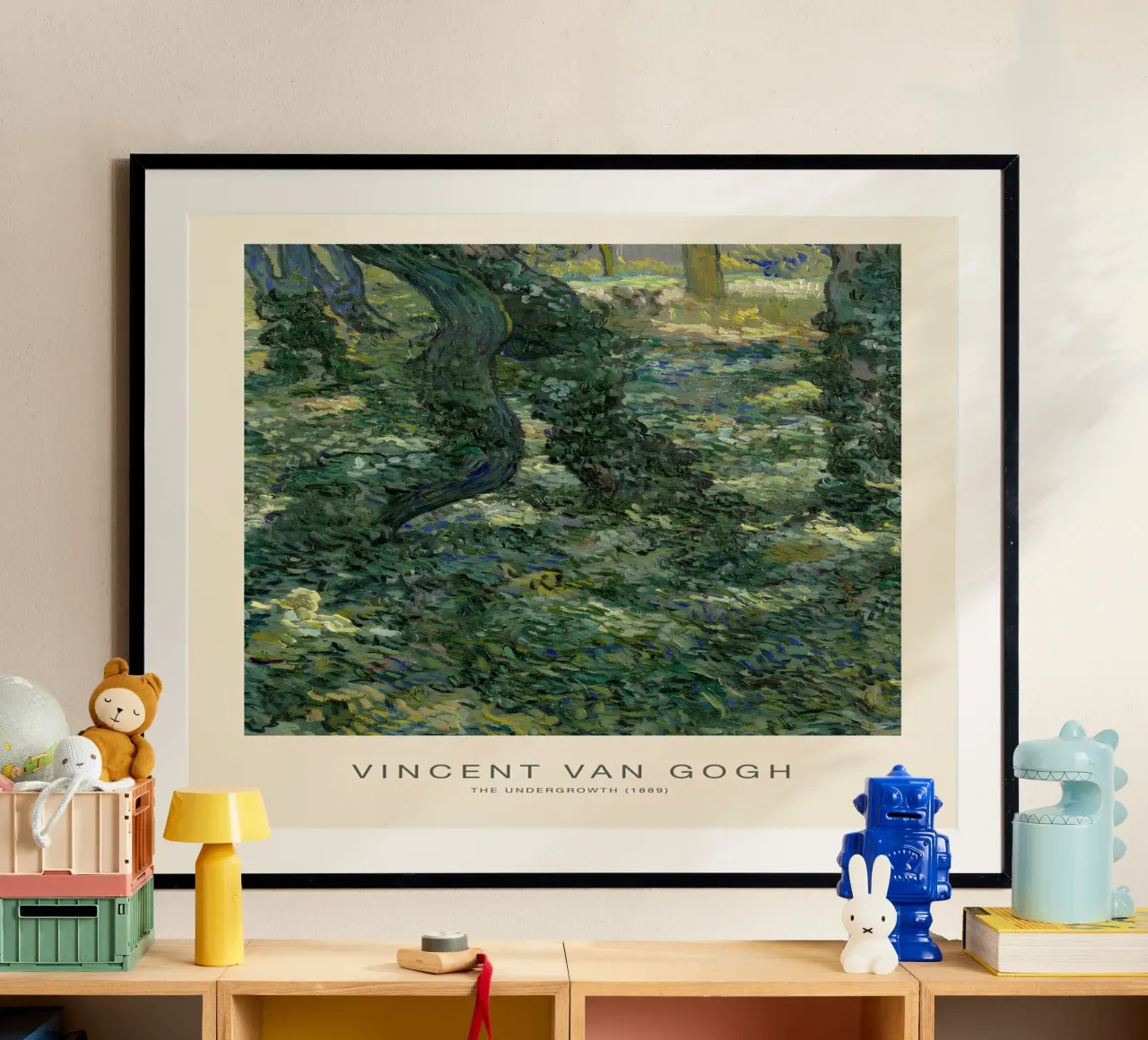Van Gogh Ondergroei - Natuurgetextureerde kunstdruk poster met kunststof frame van NorwesClub