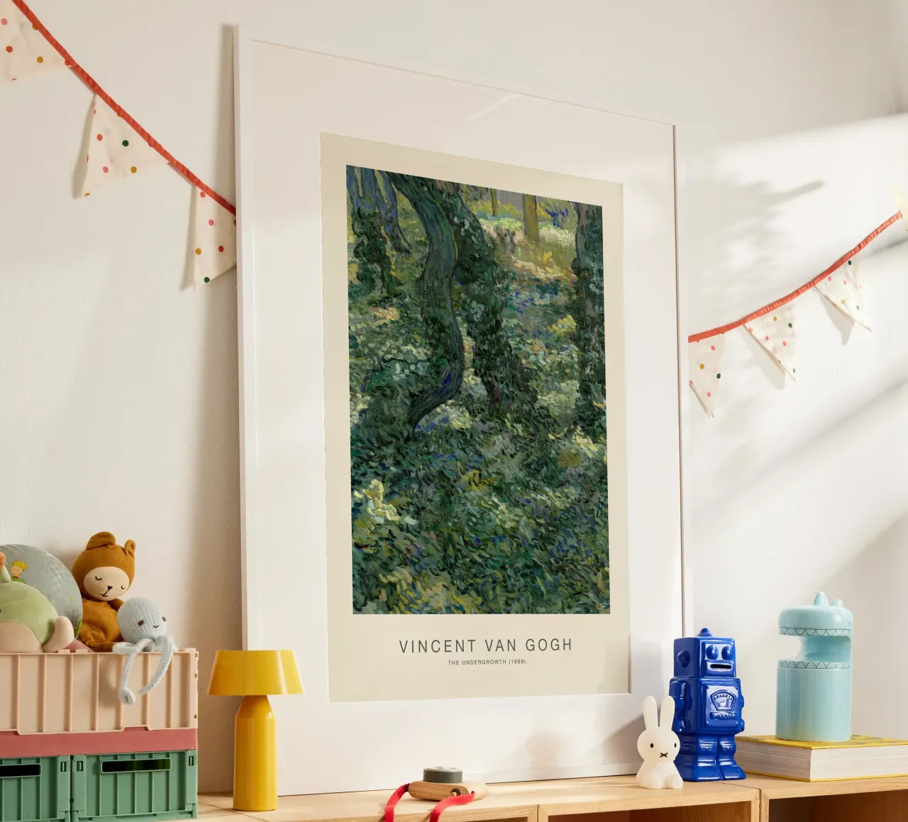 Van Gogh Ondergroei - Natuurgetextureerde kunstdruk poster met kunststof frame van NorwesClub