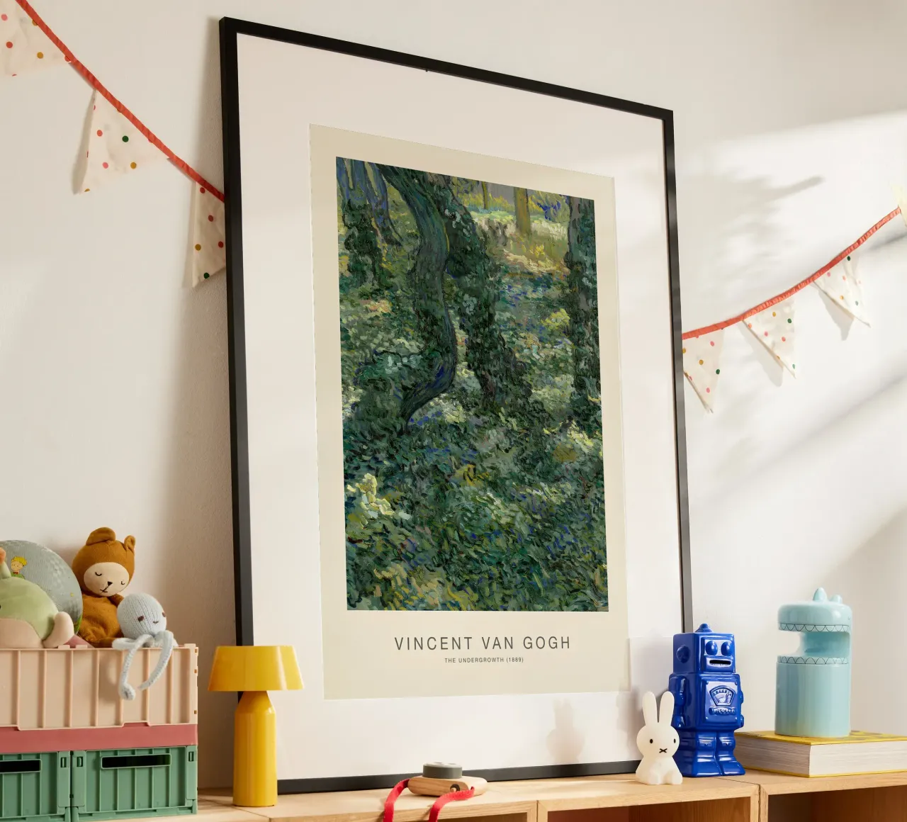 Van Gogh Ondergroei - Natuurgetextureerde kunstdruk poster met kunststof frame van NorwesClub