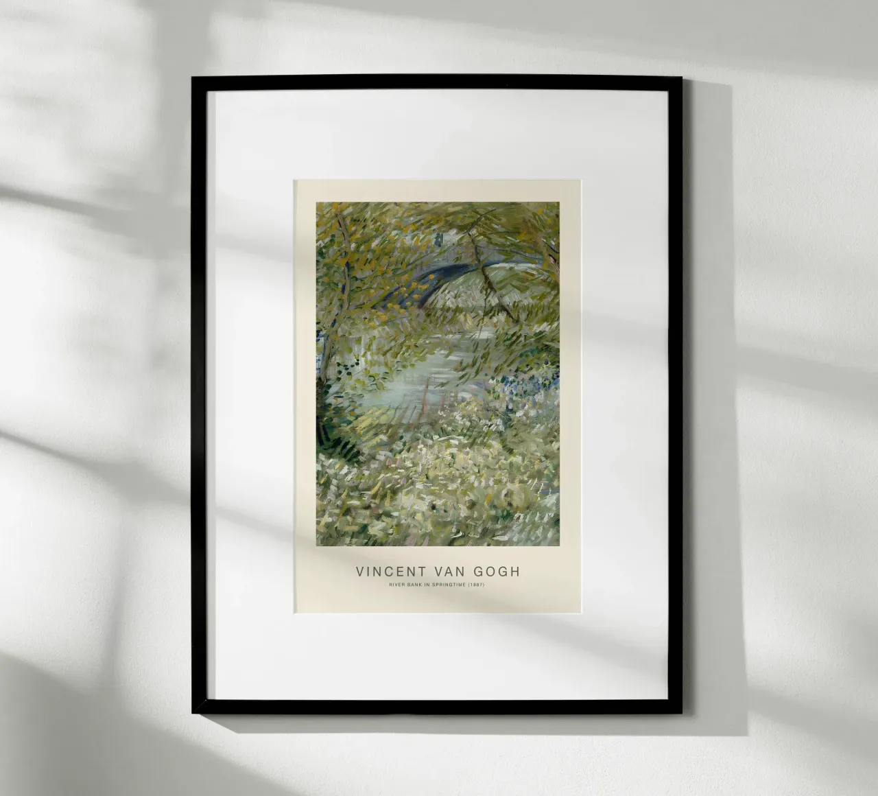 Van Gogh - Primavera in riva al fiume - Stampa d'arte sulla natura verdeggiante poster con telaio in alluminio da NorwesClub
