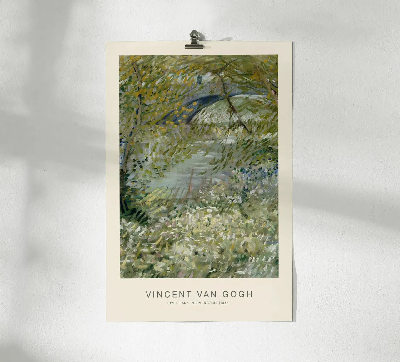 Van Gogh - Primavera in riva al fiume - Stampa d'arte sulla natura verdeggiante poster con telaio in alluminio da NorwesClub