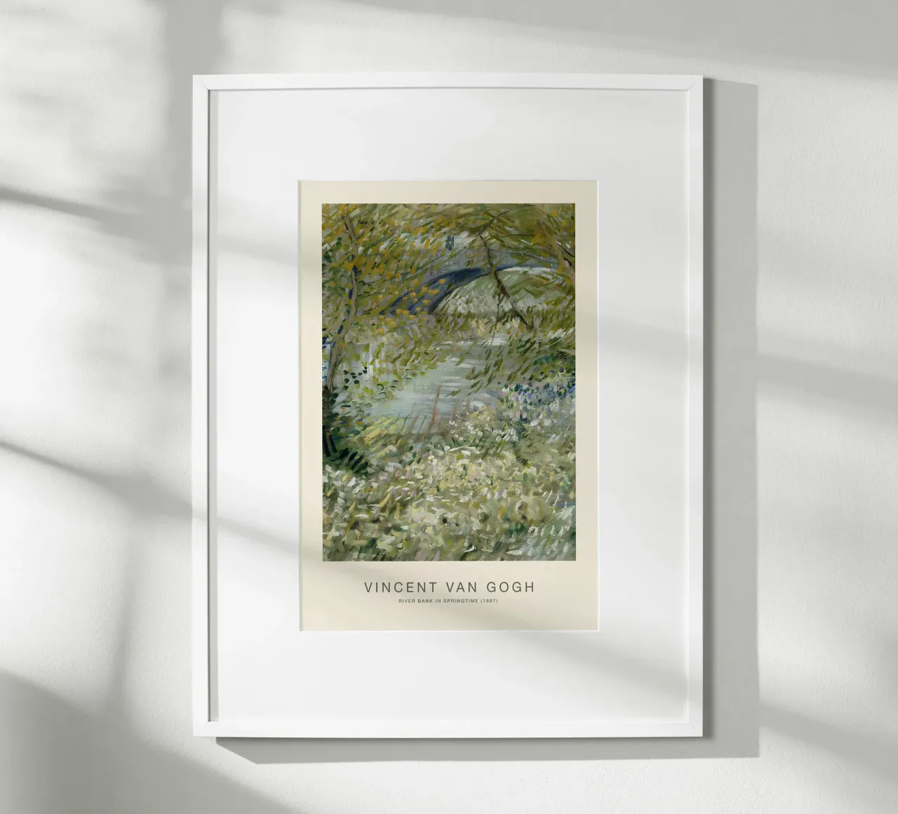 Van Gogh - Primavera in riva al fiume - Stampa d'arte sulla natura verdeggiante poster con telaio in alluminio da NorwesClub