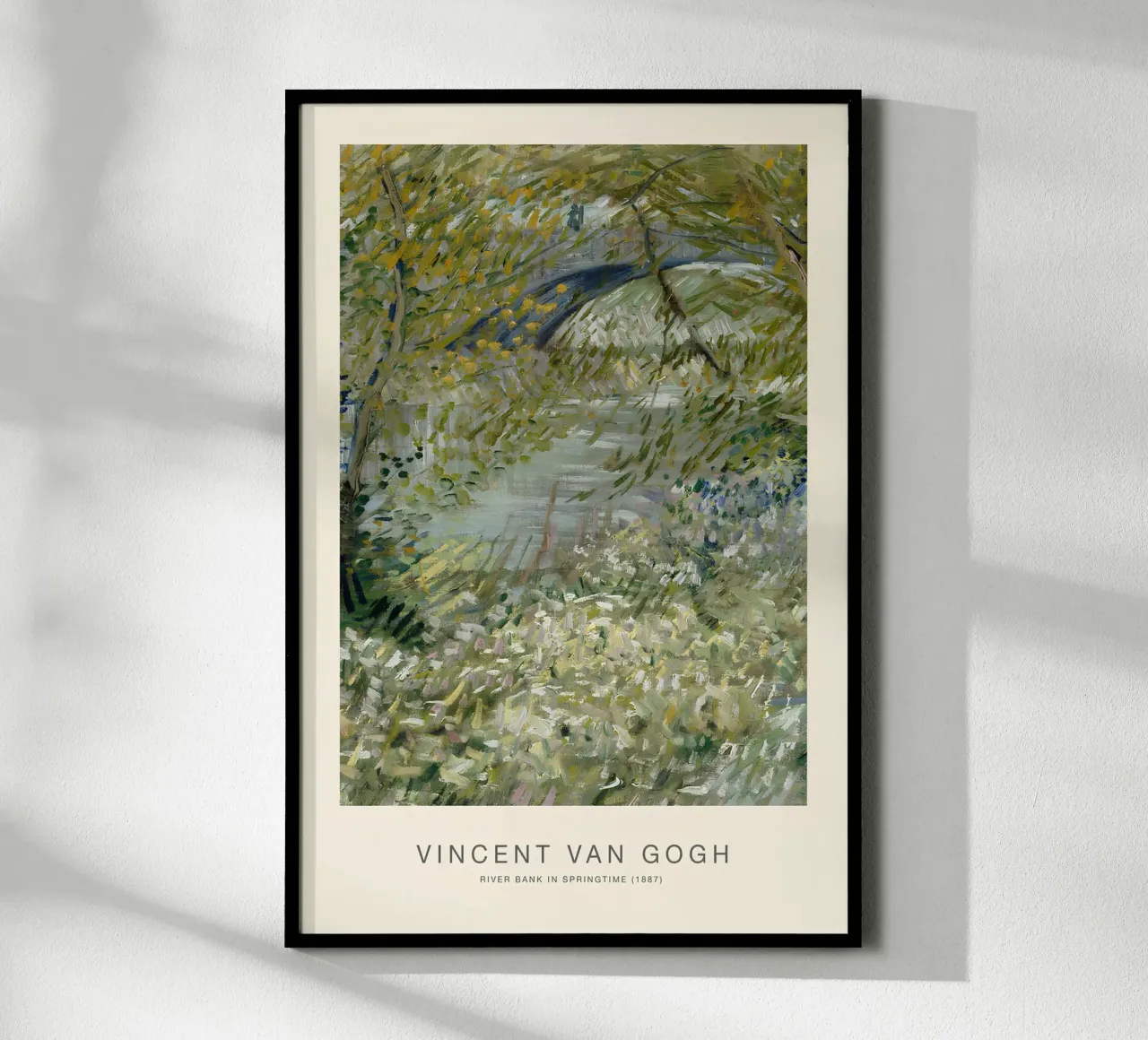 Van Gogh - Primavera in riva al fiume - Stampa d'arte sulla natura verdeggiante poster con telaio in alluminio da NorwesClub