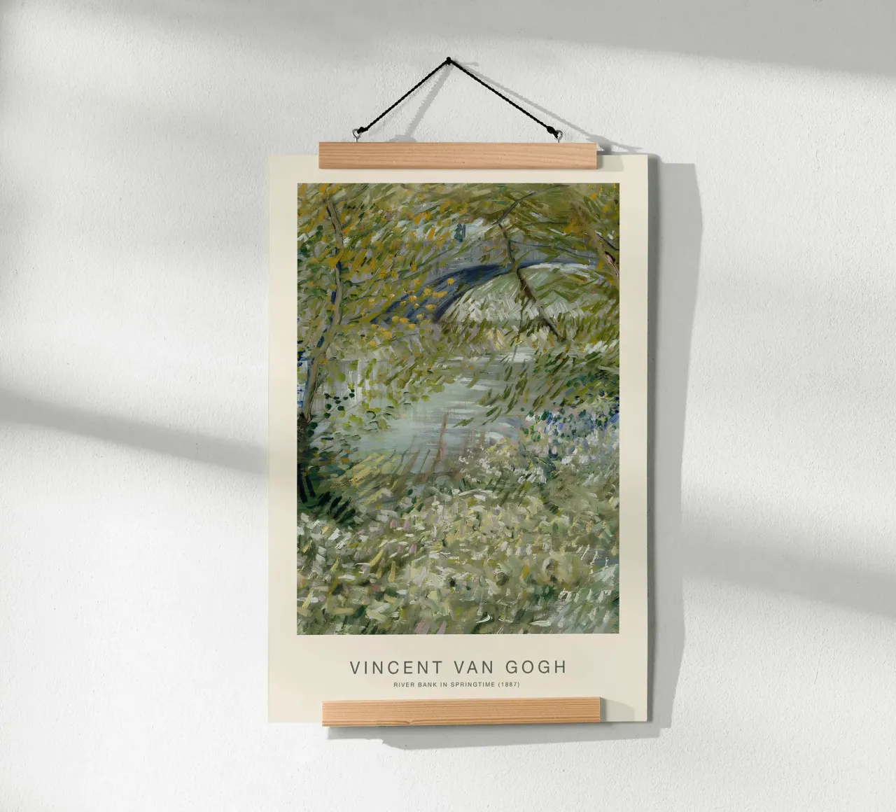 Van Gogh - Primavera in riva al fiume - Stampa d'arte sulla natura verdeggiante poster con telaio in alluminio da NorwesClub