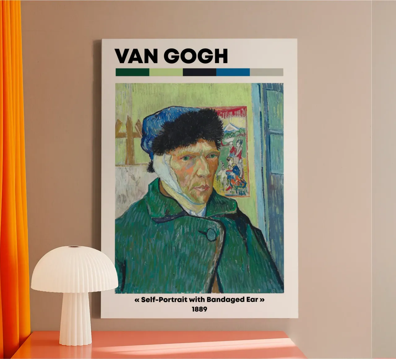 Van Gogh Self-Portrait - Post-Impressionist Raw Emotion Art canvas with Floater frame by NorwesClub