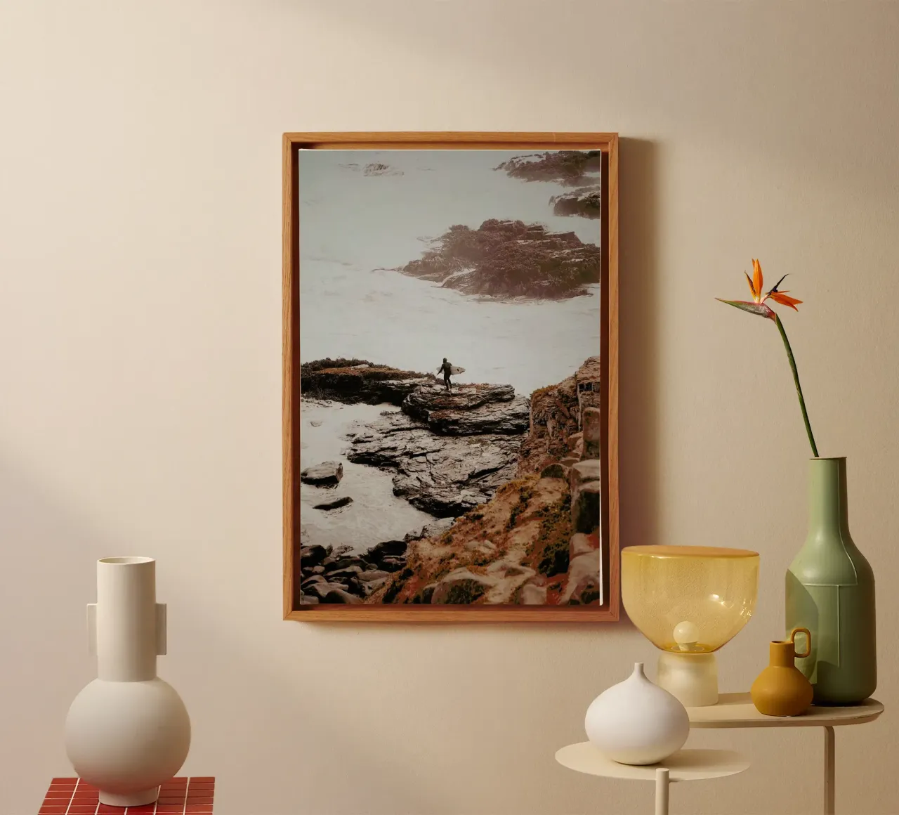 Brave Surfer canvas met Baklijst van METROPOLIS