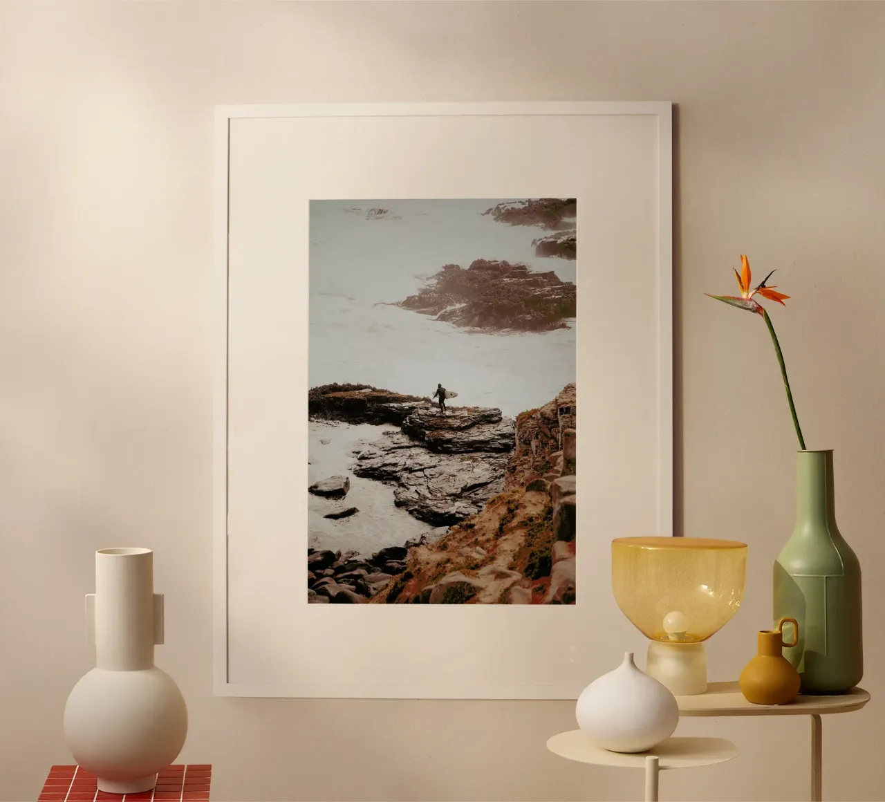 Brave Surfer poster con telaio in legno da METROPOLIS