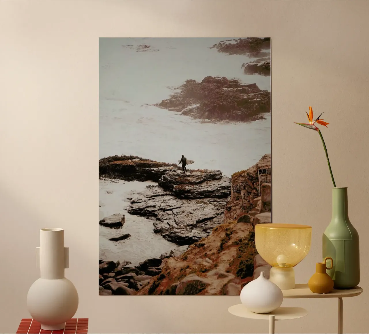 Brave Surfer poster con telaio in legno da METROPOLIS