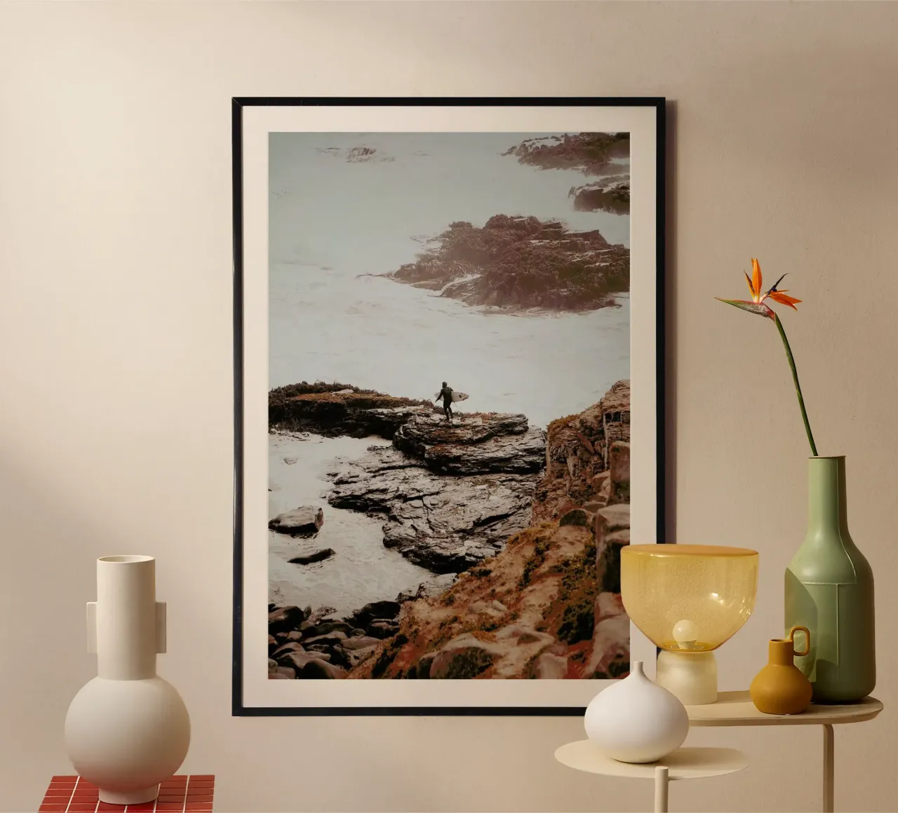 Brave Surfer poster con telaio in legno da METROPOLIS
