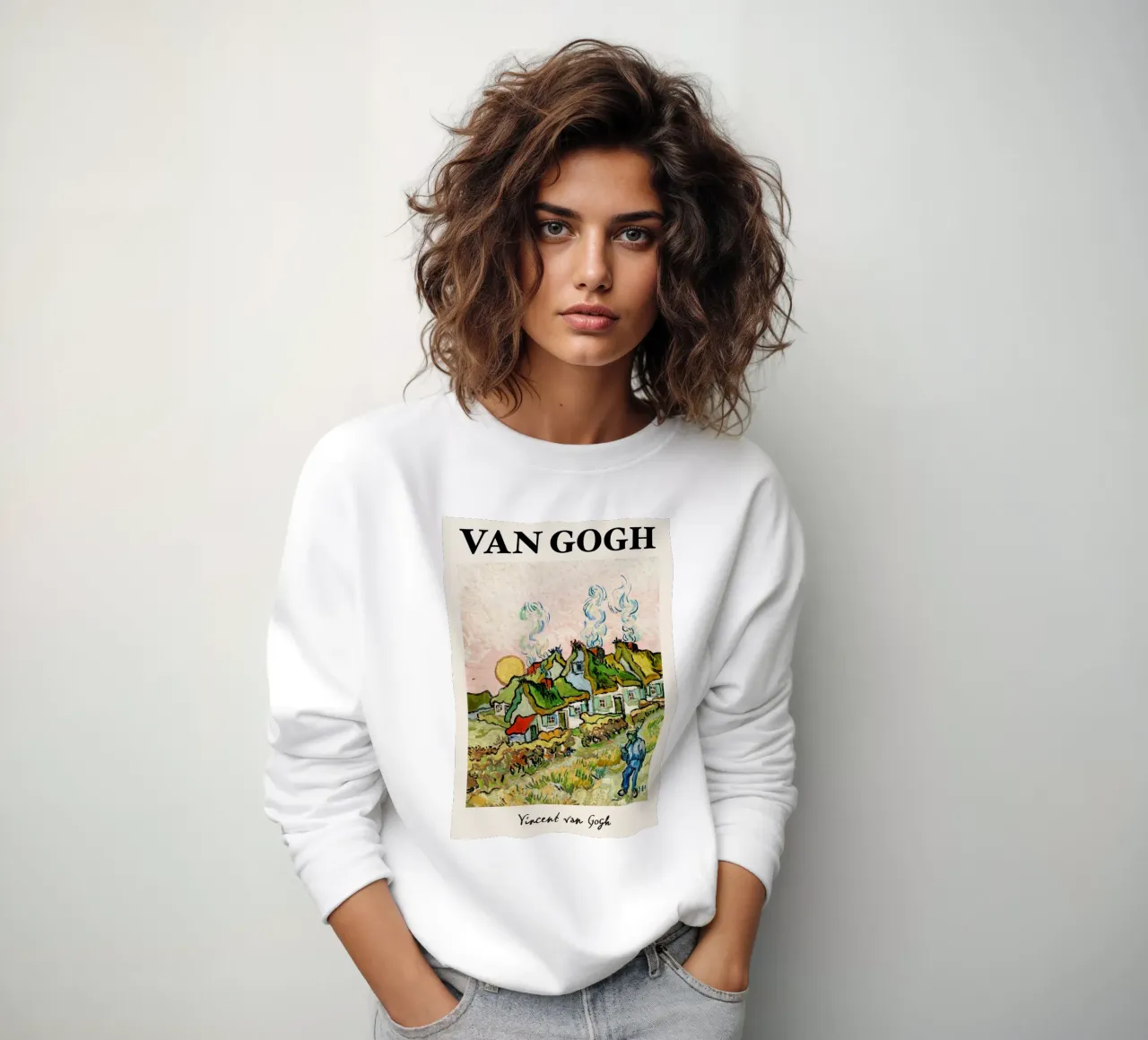 Case e figure di Van Gogh - Villaggio post-impressionista a vita felpa da NorwesClub