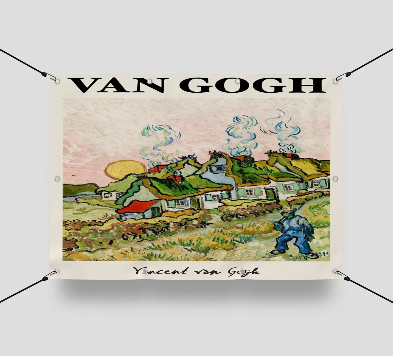 Case e figure di Van Gogh - Villaggio post-impressionista a vita telo in pvc da NorwesClub