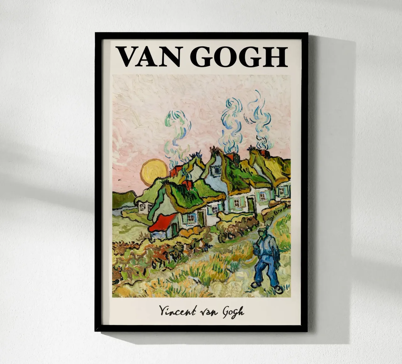 Case e figure di Van Gogh - Villaggio post-impressionista a vita poster con telaio in plastica da NorwesClub
