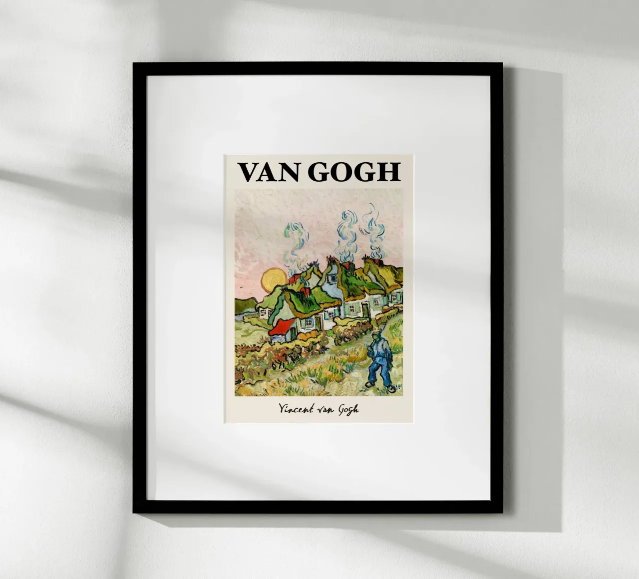 Case e figure di Van Gogh - Villaggio post-impressionista a vita poster con telaio in plastica da NorwesClub
