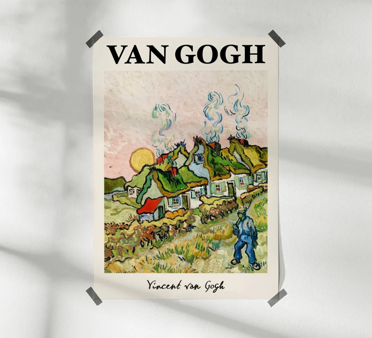 Case e figure di Van Gogh - Villaggio post-impressionista a vita poster con telaio in plastica da NorwesClub