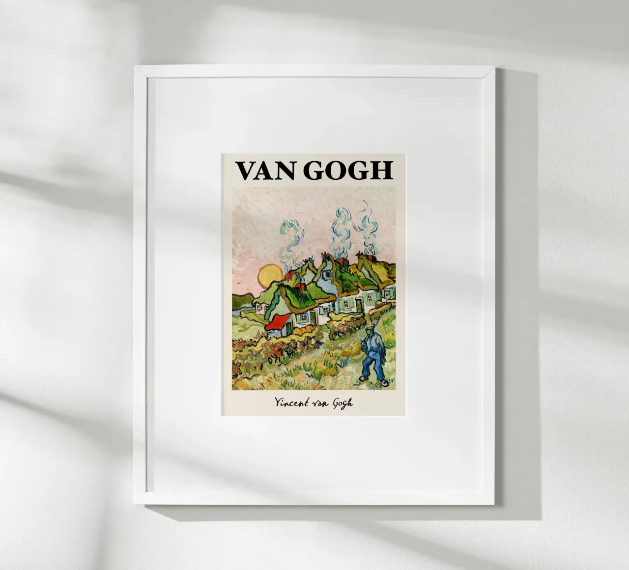 Case e figure di Van Gogh - Villaggio post-impressionista a vita poster con telaio in plastica da NorwesClub