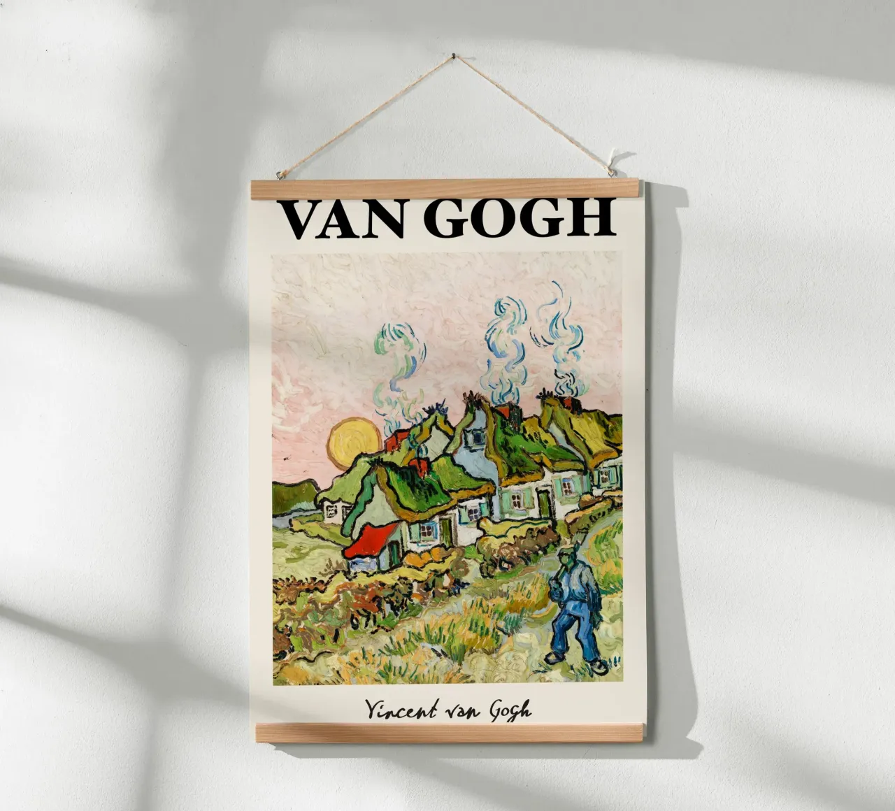 Case e figure di Van Gogh - Villaggio post-impressionista a vita poster con telaio in plastica da NorwesClub