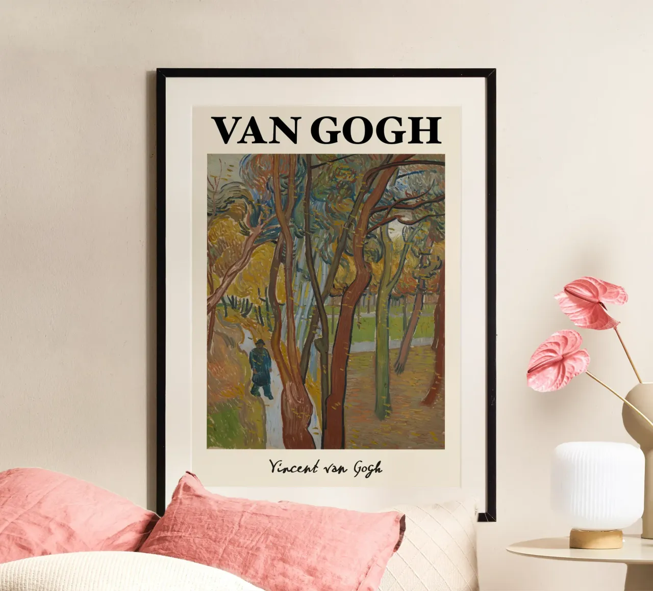 Le jardin Saint-Paul de Van Gogh, une scène de nature post-impressionniste poster avec cadre en bois de NorwesClub