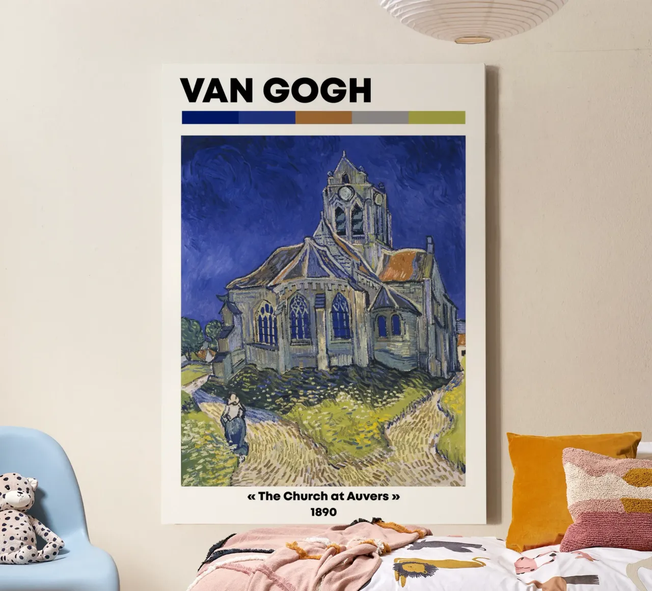 L'église d'Auvers de Van Gogh, un chef-d'œuvre du post-impressionnisme toile avec Caisse américaine de NorwesClub