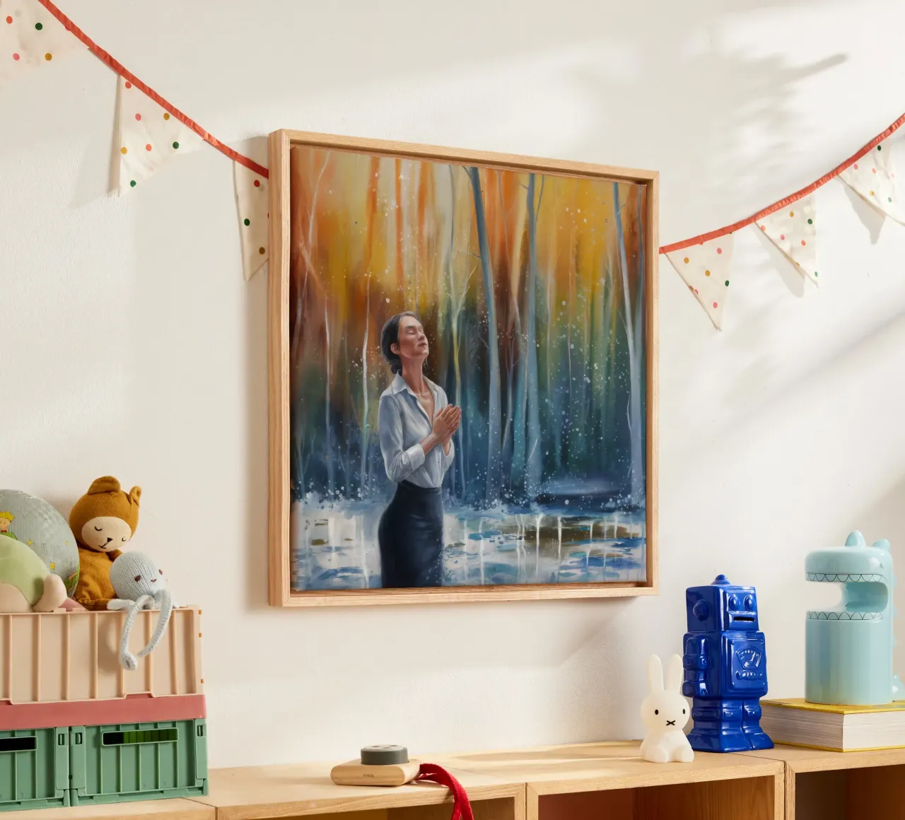 Glaube durch Frost Leinwand mit Schattenfugenrahmen von Solestice Strokes