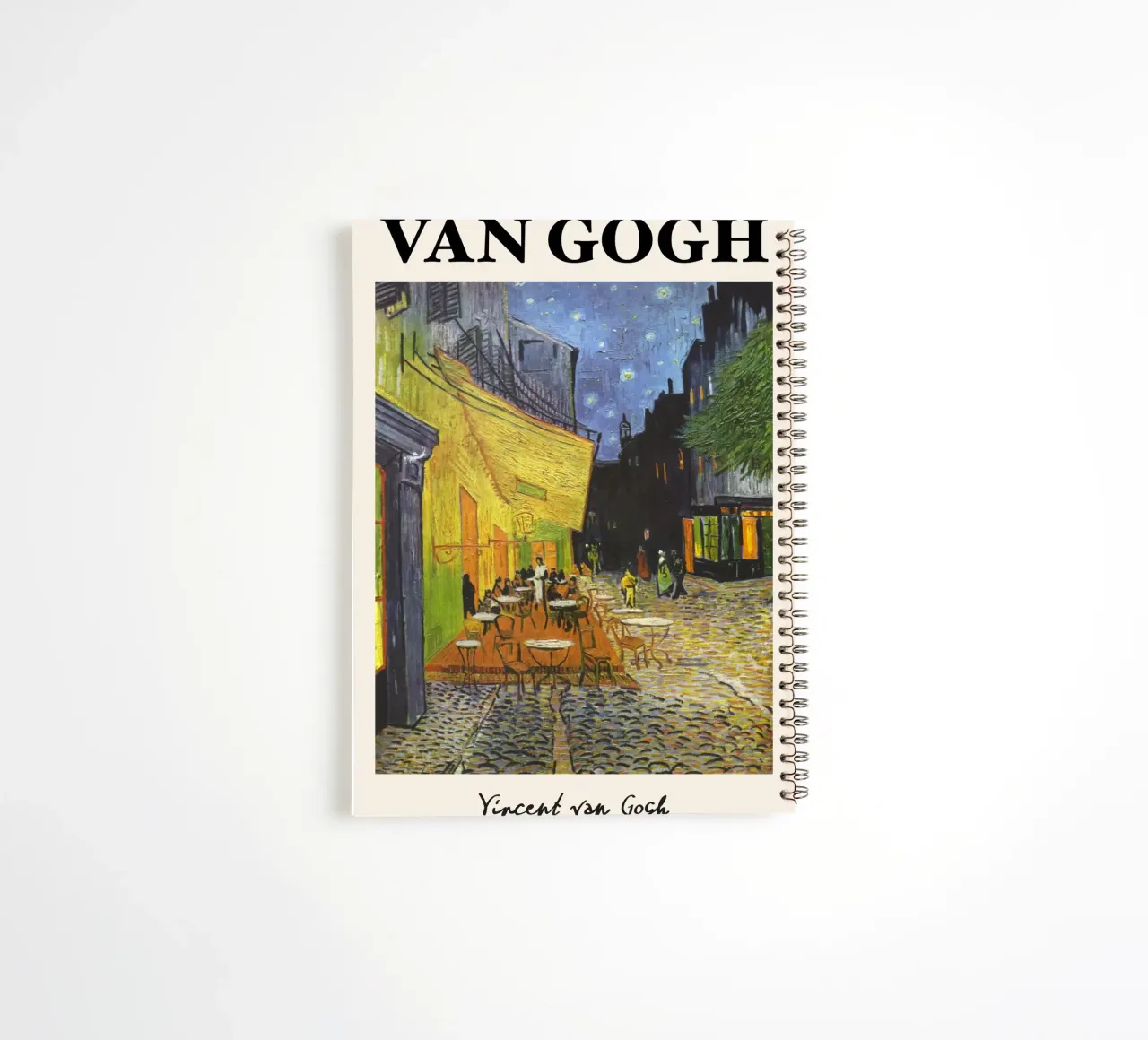 Van Gogh's Café Terrace at Night, Post-Impressionist Citysca spiral notebook by NorwesClub