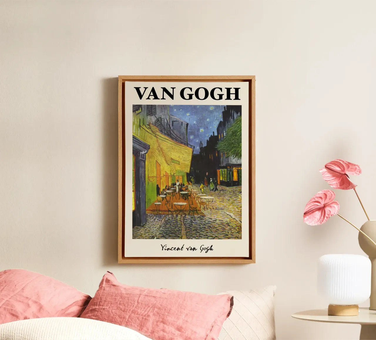 Van Goghs nächtliche Caféterrasse, postimpressionistische Stadtansicht Leinwand von NorwesClub