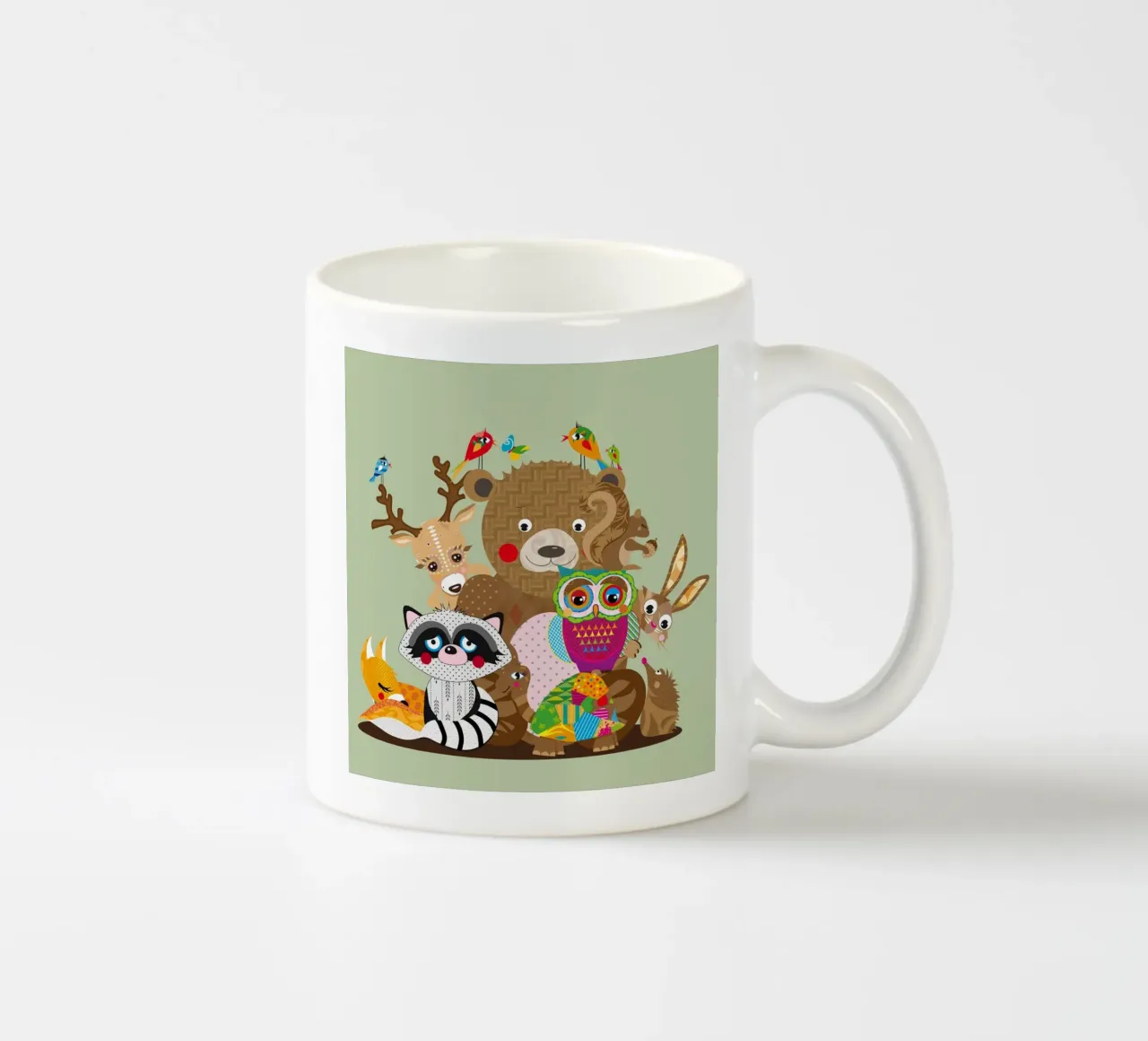 Amici animali colorati uniti - La società della foresta felice tazza in ceramica da namosh