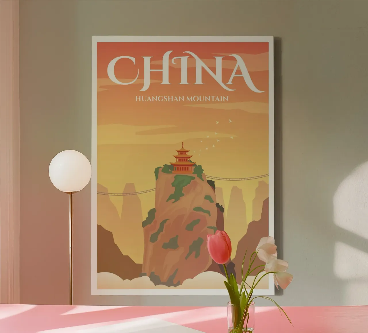 Monte Huangshan, Cina tela con Cornice a cassetta da Wanderlust Vibes