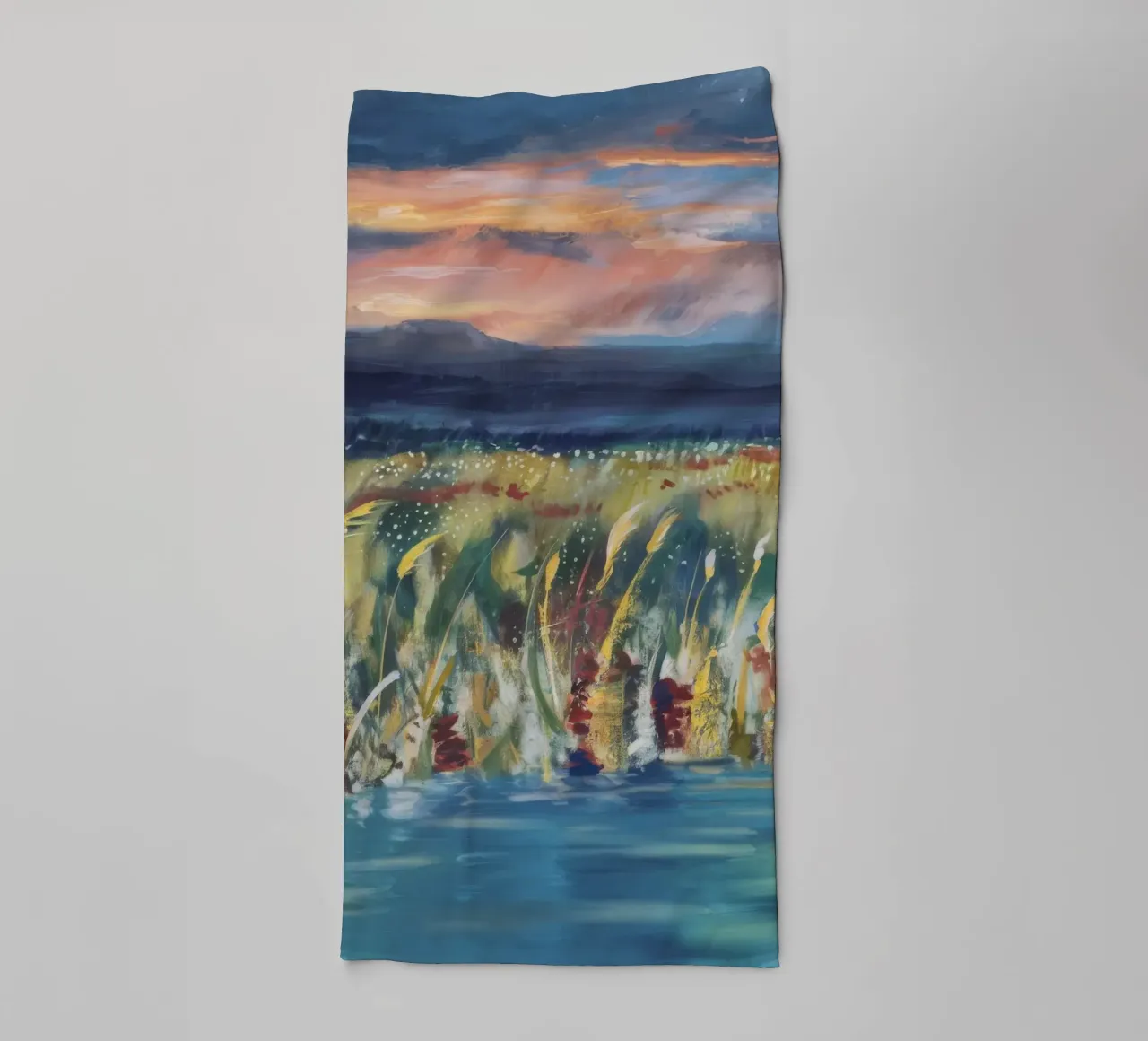 Reed Twilight Bloom towel by Solestice Strokes