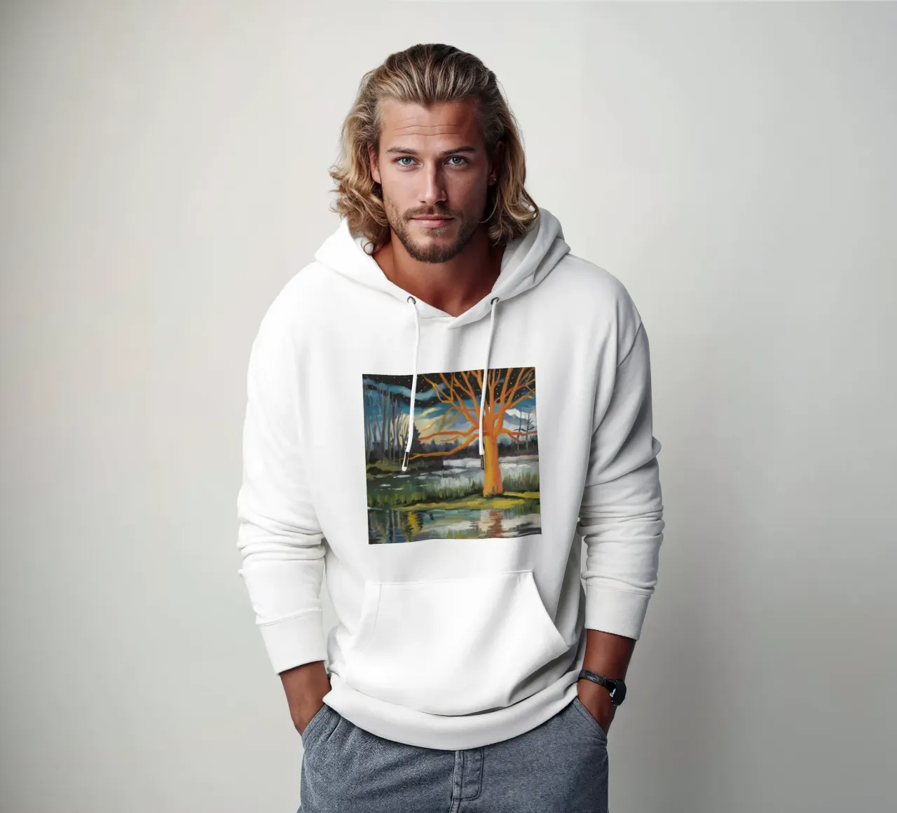 Eco dell'albero d'oro felpa con cappuccio da Solestice Strokes