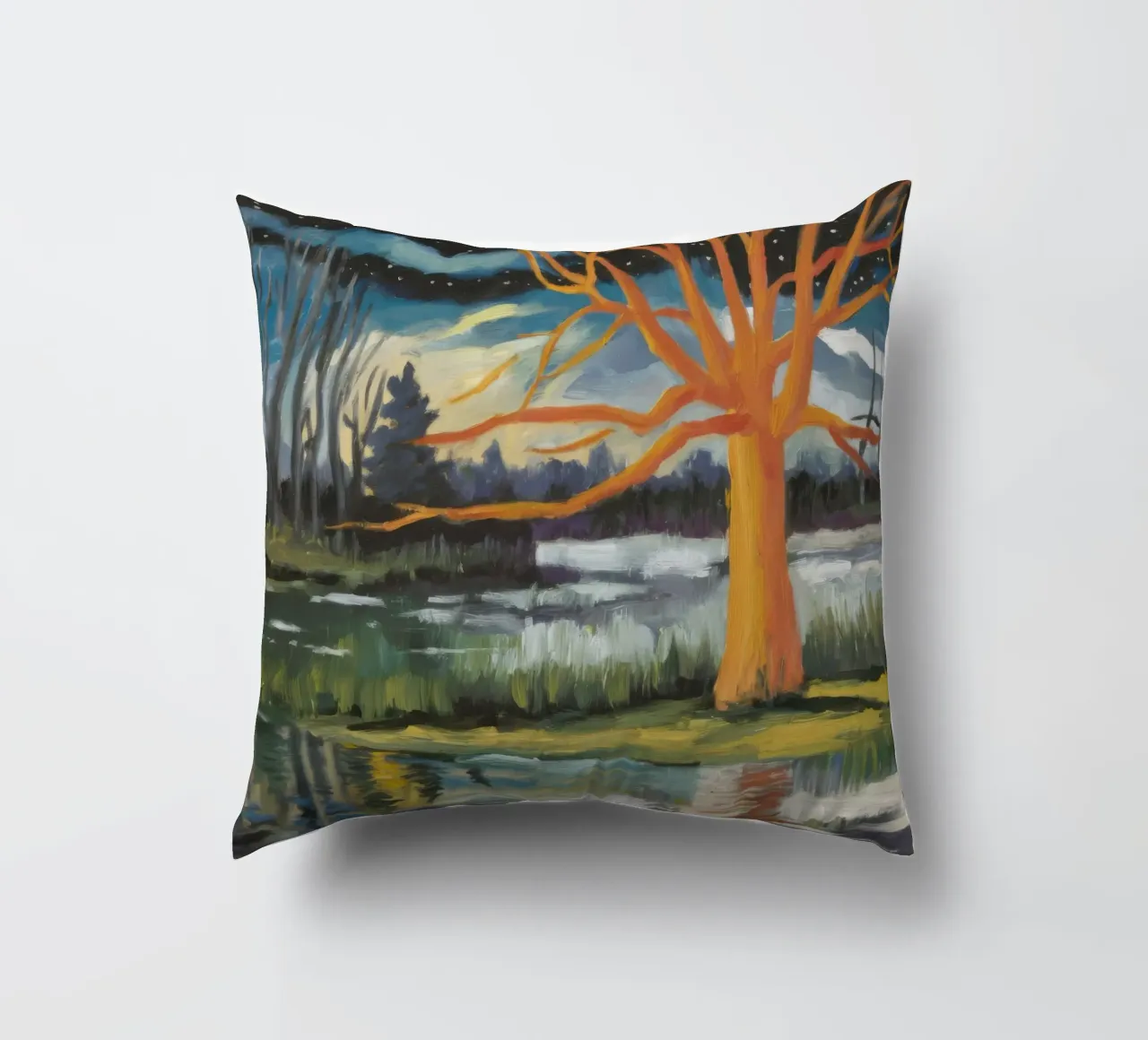 Eco dell'albero d'oro cuscino da Solestice Strokes