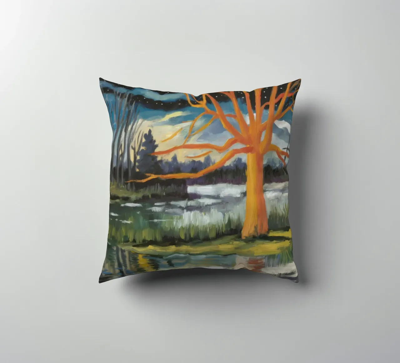 Eco dell'albero d'oro cuscino da Solestice Strokes