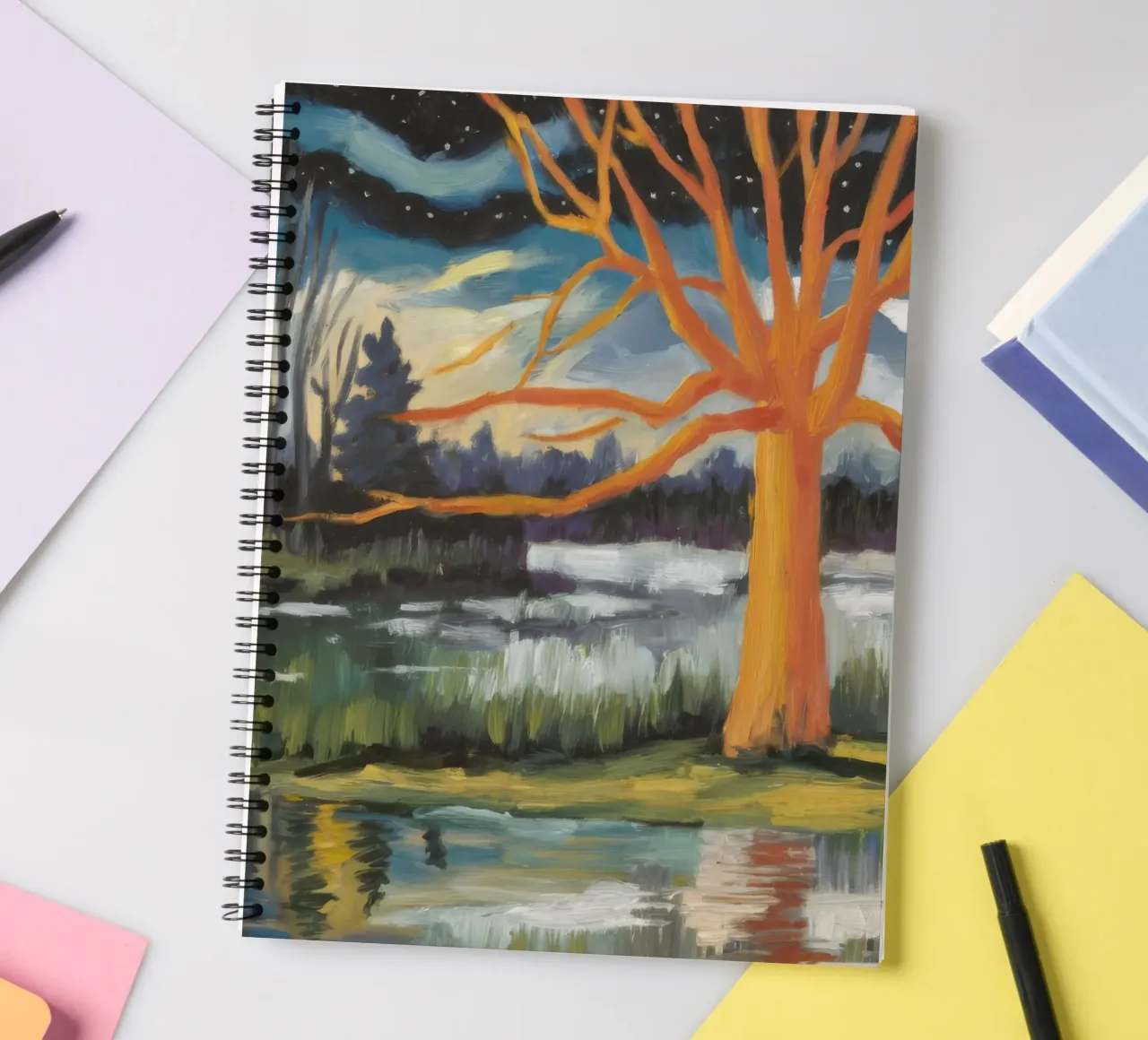 Golden Tree Echo spiral notebook by Solestice Strokes