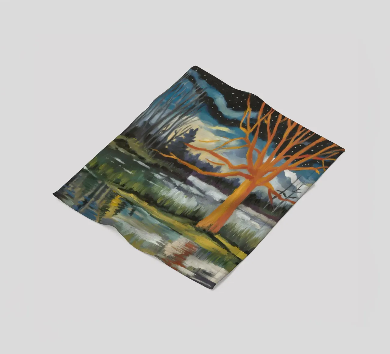 Golden Tree Echo fleece blanket by Solestice Strokes