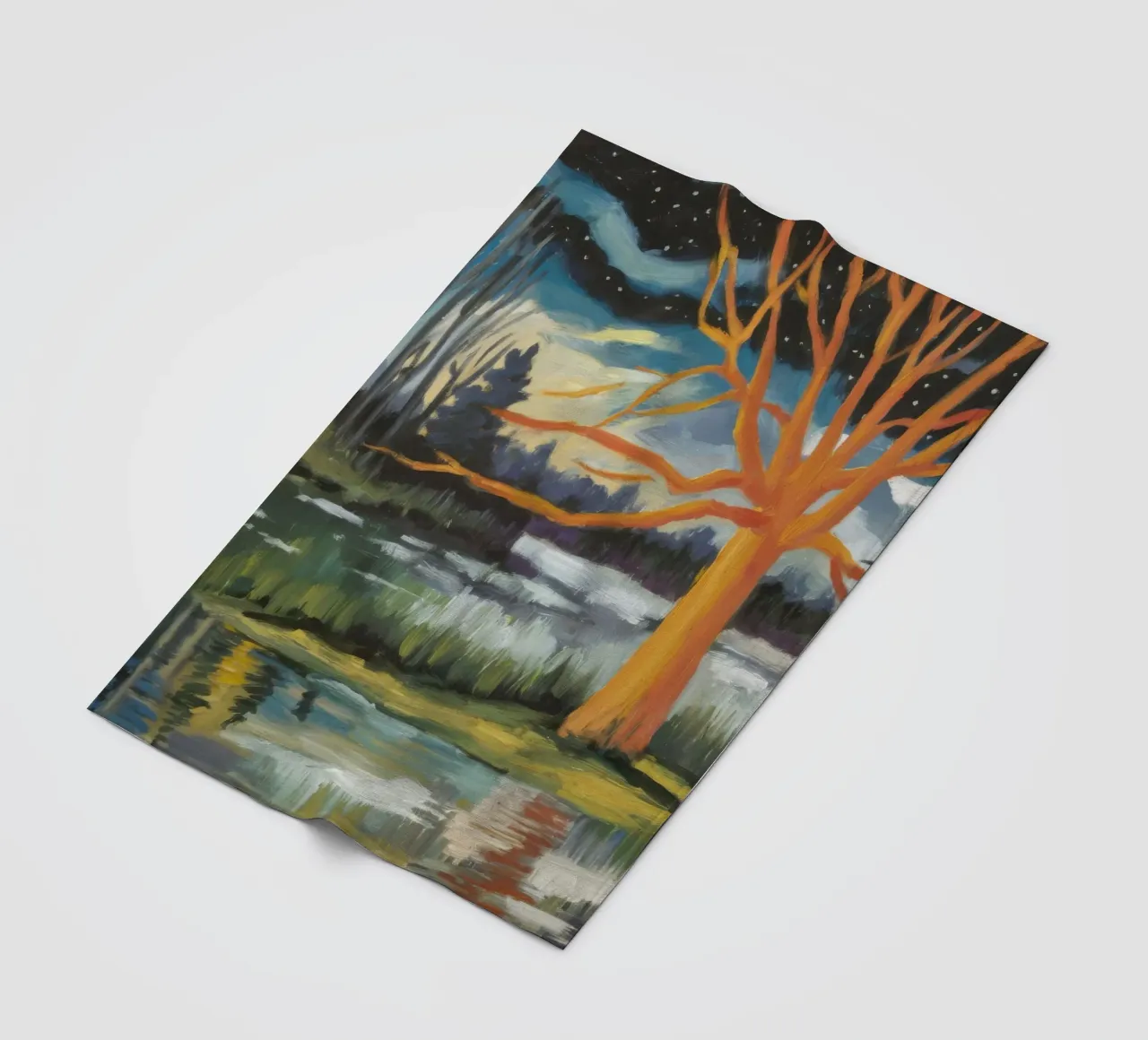 Golden Tree Echo fleece blanket by Solestice Strokes