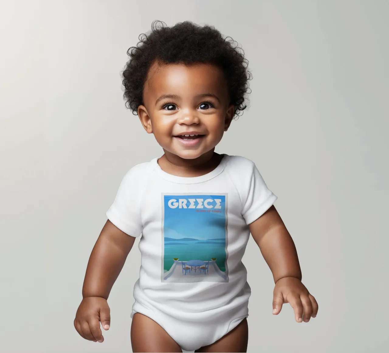 Corfù, Grecia body neonato maniche corte da Wanderlust Vibes
