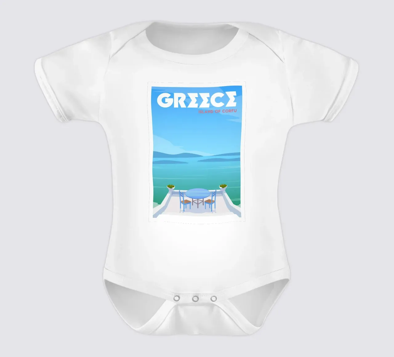 Corfù, Grecia body neonato maniche corte da Wanderlust Vibes