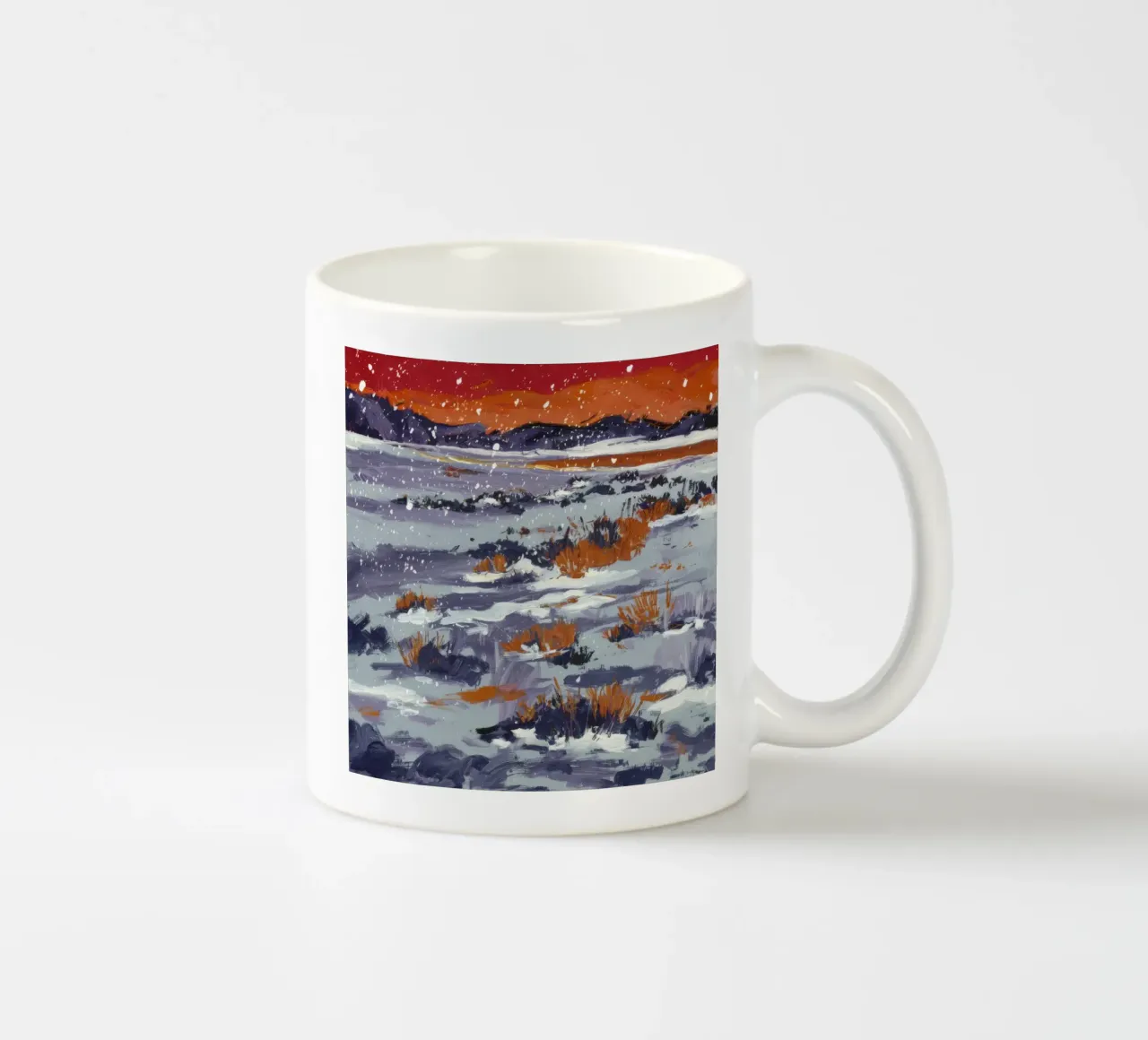 Deriva di neve cremisi tazza in ceramica da Solestice Strokes