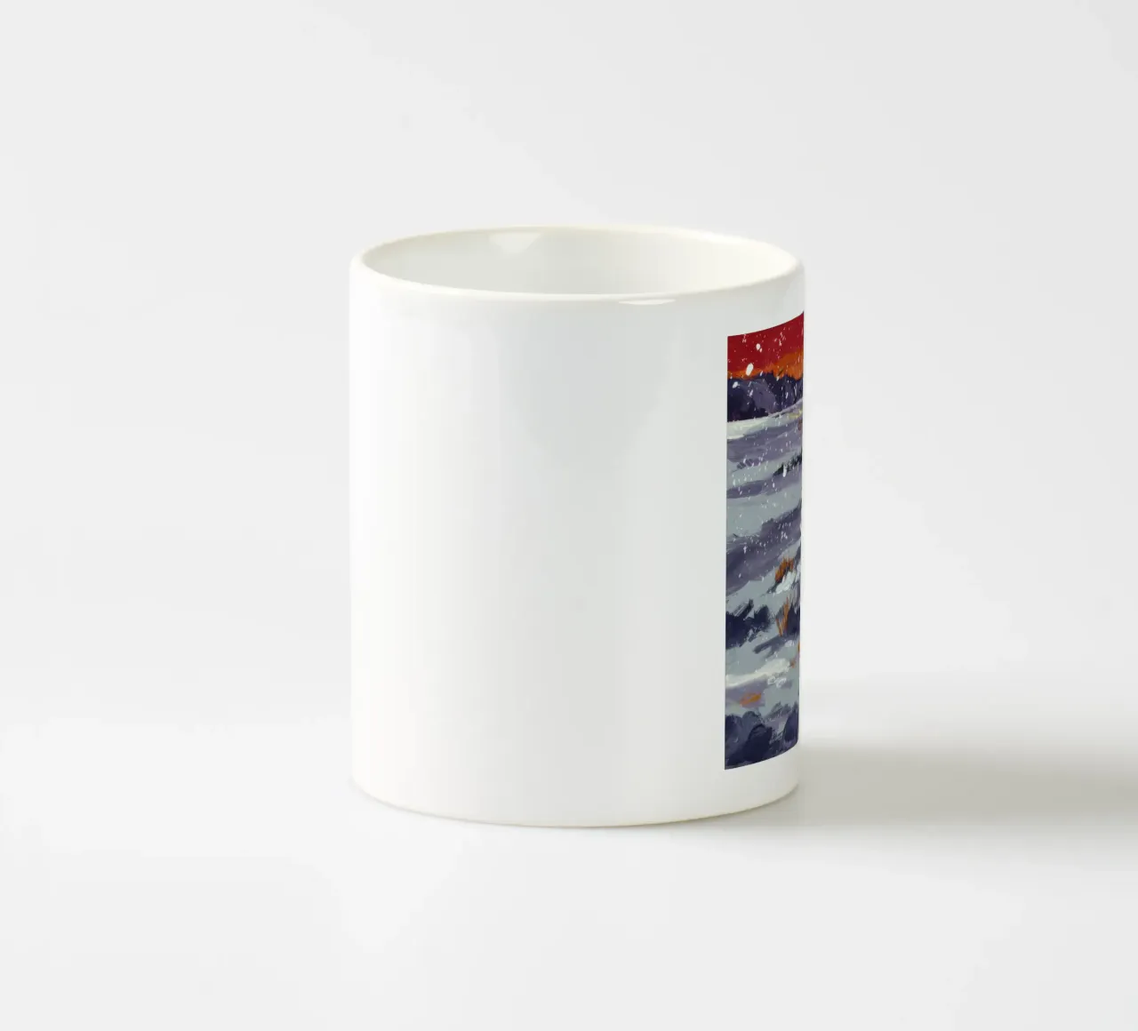 Deriva di neve cremisi tazza in ceramica da Solestice Strokes