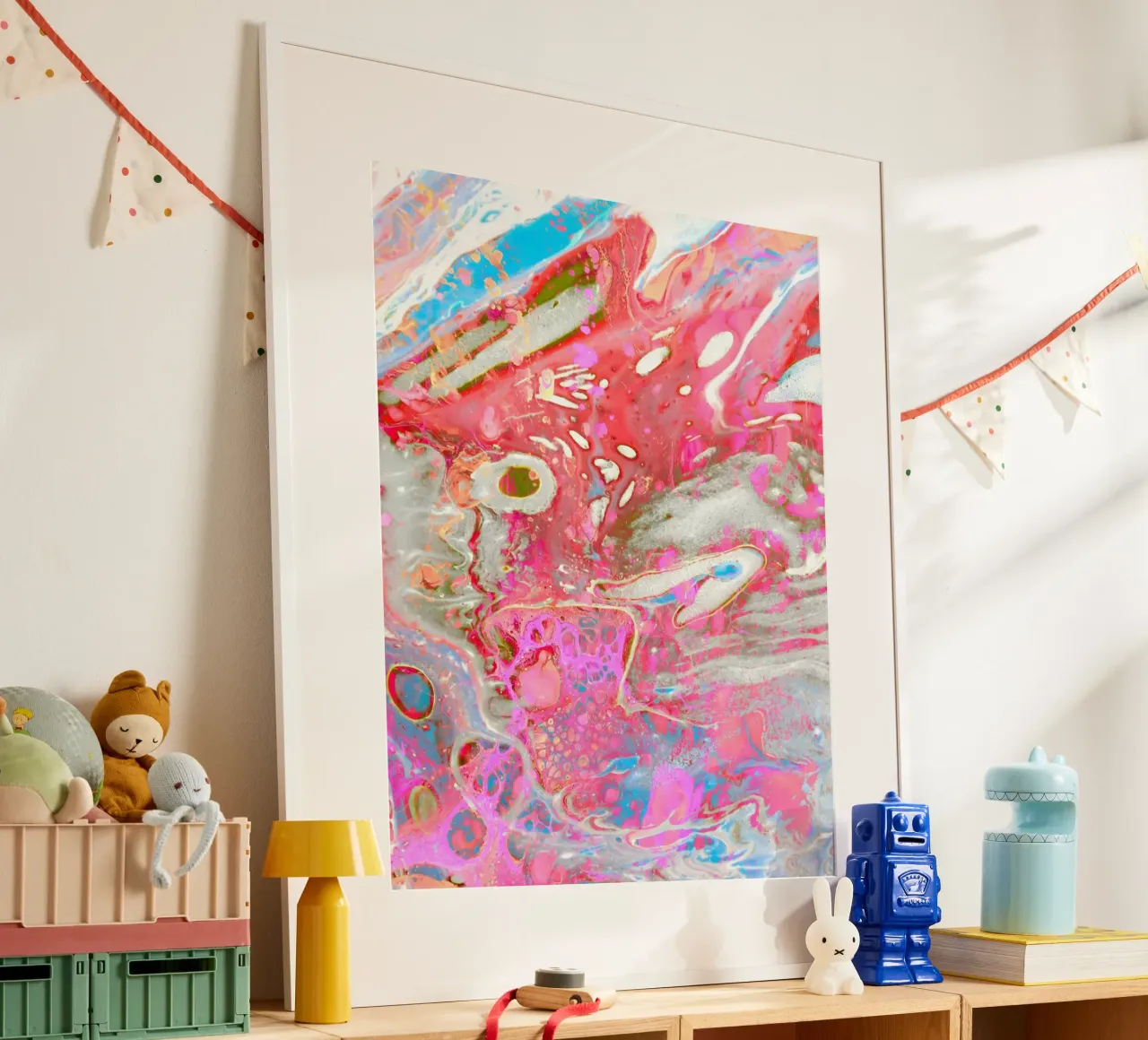 Dream in Fuchsia poster with wooden frame by 83oranges