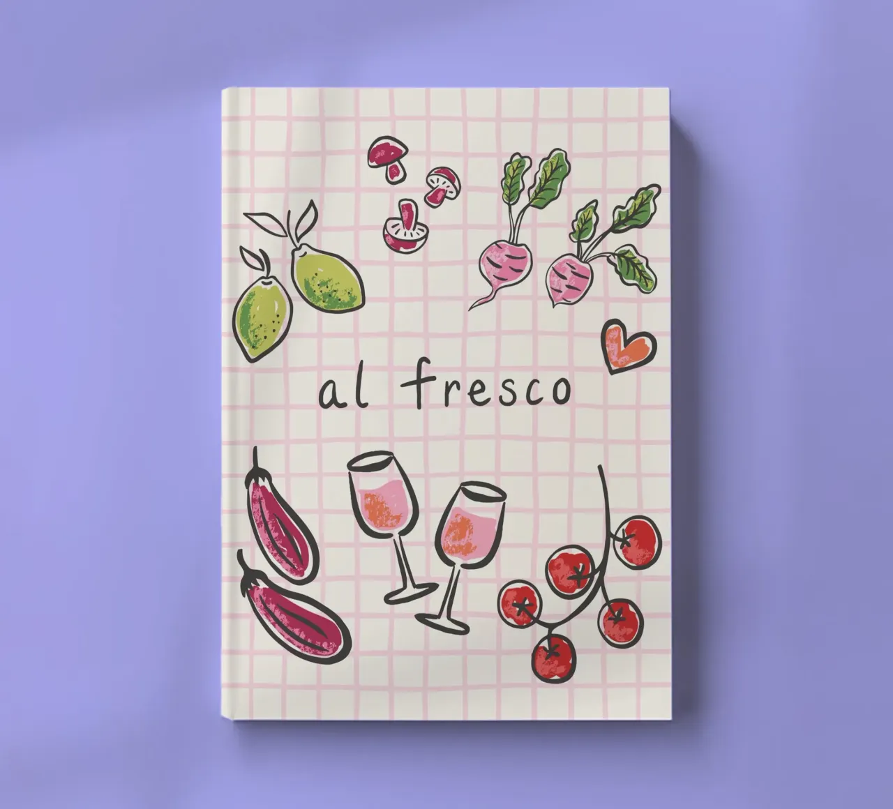 Al Fresco - Italian Picnic Vibes in pink and green carnet de notes de Vivdesign