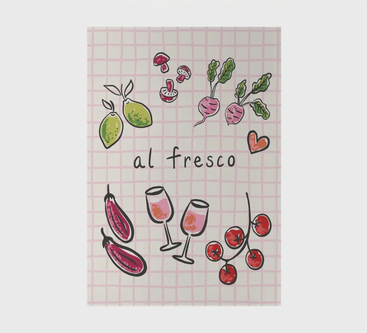 Al Fresco - Italian Picnic Vibes in pink and green carnet de notes de Vivdesign