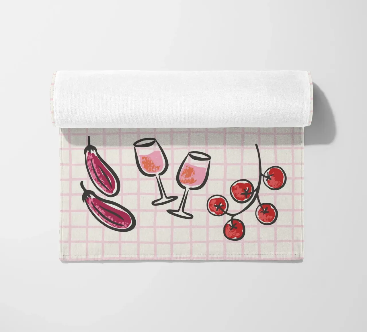 Al Fresco - Italian Picnic Vibes in pink and green telo mare da Vivdesign