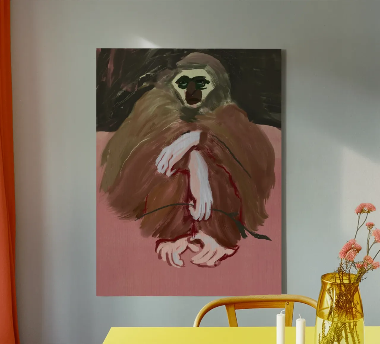 Dierentuin bezoek - Aap canvas met Baklijst van Little Dean
