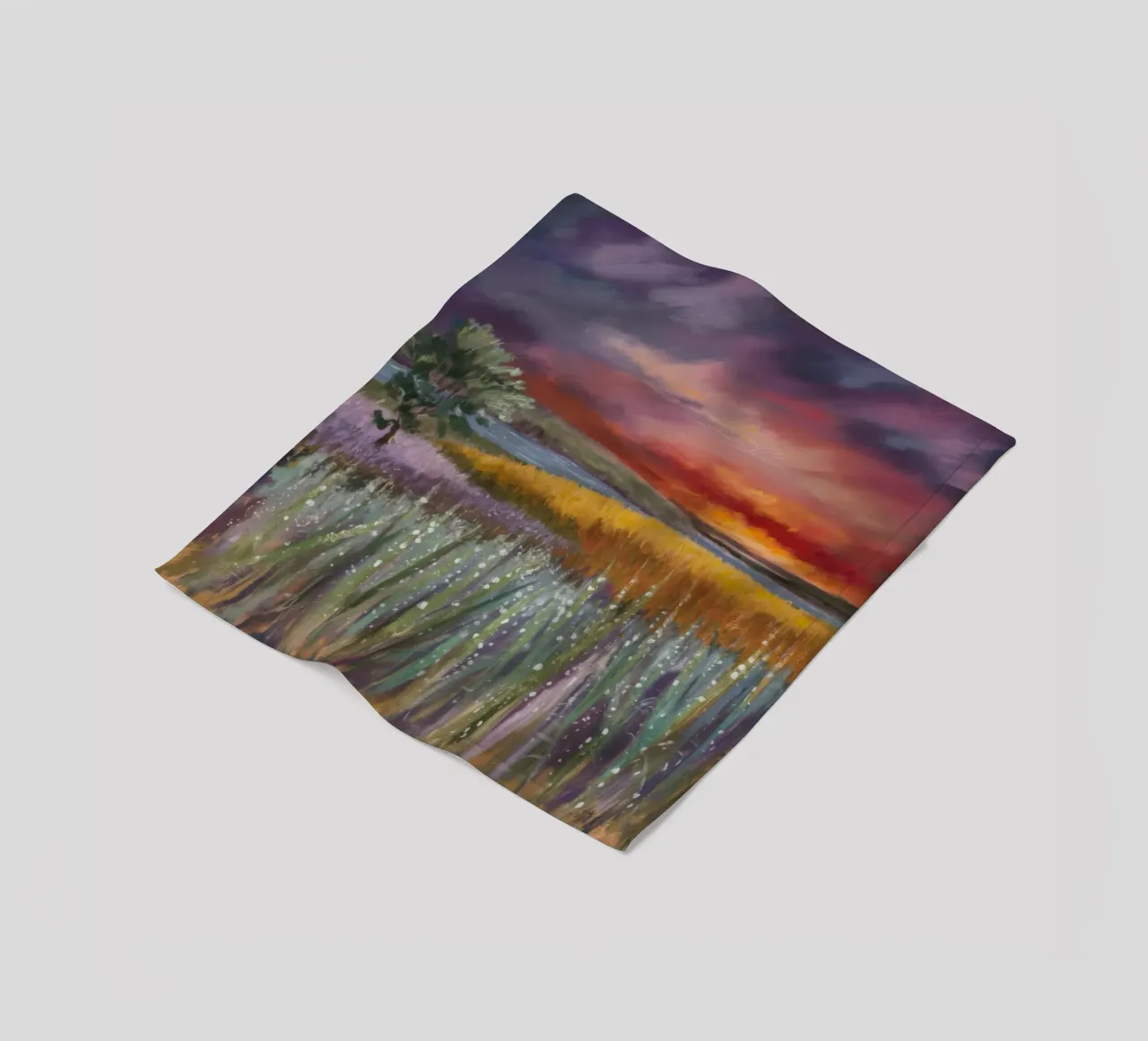 Orizzonte di fuoco alla lavanda coperta in pile da Solestice Strokes